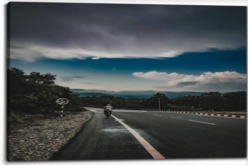 Rainy clouds and beautiful dark haiway Canvas Wall Art Decor Paintings Pictures for Bedroom Wall Decor Above Bed Living Room Wall Decoration Bathroom Office Artwork