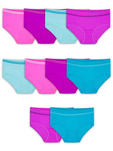 Fruit of the Loom girls Seamless Underwear Multipack Briefs, Brief - 10 Pack Assorted, 12 US