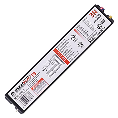GE Lighting 96715 GE332-MVPS-N 120/277-Volt UltraStart Electronic Fluorescent T8 Programmed Rapid Start Ballast 3 F32T8 Lamps