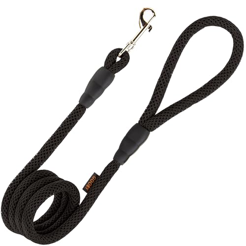 Gooby Mesh Leash - Black, 4 FT - Breathable Mesh 4 Foot Leash for Small Dogs with Bolt Snap Clasp - On The Go Dog Leashes for Small, Medium, and Large Dogs