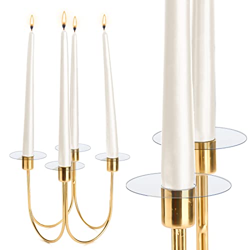 100 Pieces Plastic Candle Drip Protector Candle Bobeches Clear Candle Rings for Candlestick Holders Candle Holders for Church Service Candle Wax Protectors