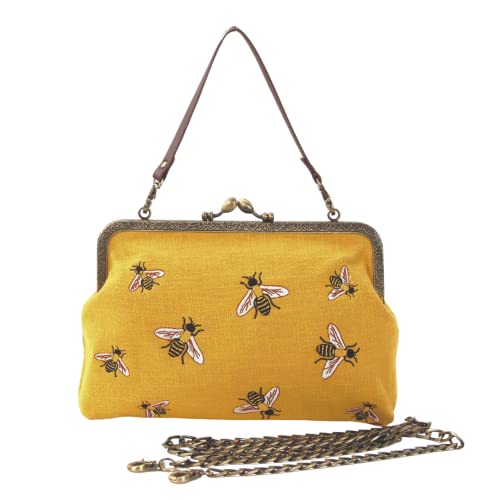 Sleepyville Critters Kisslock Shoulder Bag in Yellow