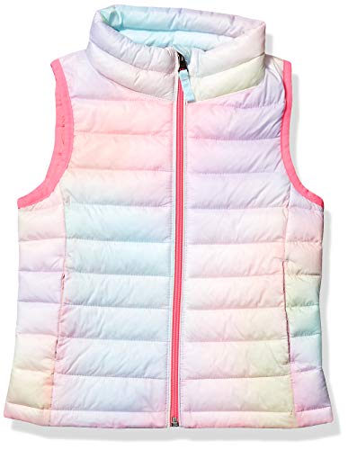 Amazon Essentials Girls' Lightweight Water-Resistant Packable Puffer Vest, Pink Ombre, Small
