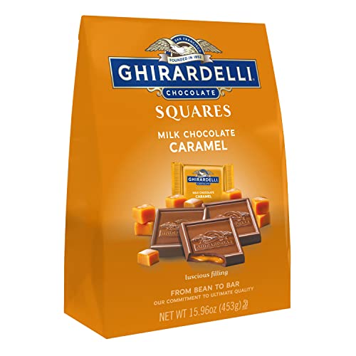 GHIRARDELLI Milk Chocolate Squares with Caramel Filling, 15.96 oz Bag