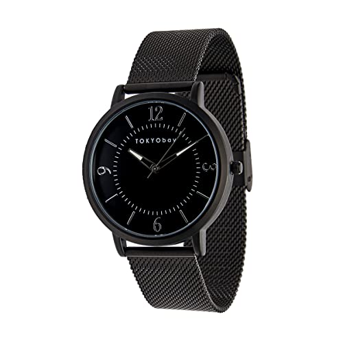 TOKYOBAY Simon - Men's Metal Mesh Band Minimalist Fashion Watch (Black)