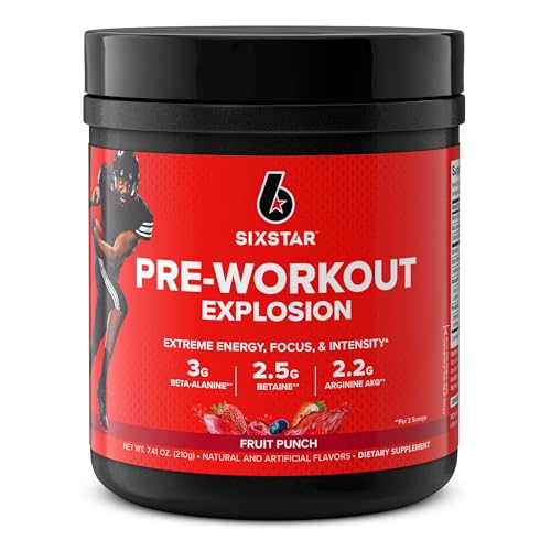 Six Star Pre Workout PreWorkout Explosion | Pre Workout Powder for Men & Women | PreWorkout Energy Powder Drink Mix | Sports Nutrition Pre-Workout Products | Fruit Punch (30 Servings)