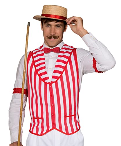 Forum Novelties Men's Standard Barbershop Quartet Vest, Red, White