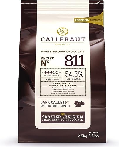 Callebaut No 811 Finest Belgian Dark Chocolate Callets Couverture 54.5% - 2.5Kg