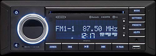 Jensen JWM70A DVD|USB|AUX|HDMI| App Ready Wallmount Stereo, Independent Volume Control, 3-Speaker Zone (8 Speakers), Bluetooth Audio (A2DP) & Controls (AVRCP), Compatible with iPod/iPhone (Renewed)