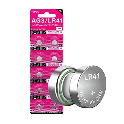 Cotchear 10pcs 1.55V AG3 LR41 Button Batteries 192 392 CX41 LR41 LR736 SR41 SR41SW V3GA Alkaline Button Cell Battery