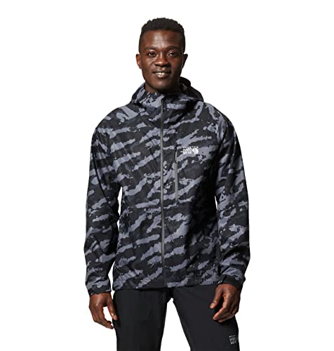 Mountain Hardwear Men's Stretch Ozonic Jacket, Black Paintstrokes Print, Large