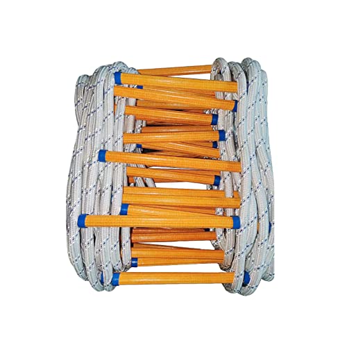 Rope Ladder,9.8 Feet Emergency Fire Escape Ladder Flame Resistant Safety Rope Ladder with Hooks,Fast to Deploy Sturdy and Strong Portable and Reusable 2 Story,Weight Capacity up to 2000 Pounds