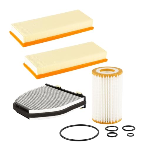 CUK29005 C3698/3-2（2pcs） HU718/5X Engine Air Filter Fits for Mercedes-Benz C240 E320 C230 C300 C320 C350 E350 E500 Gl450 Sl500 Cabin Air Filter Oil Filter Engine Air Filter