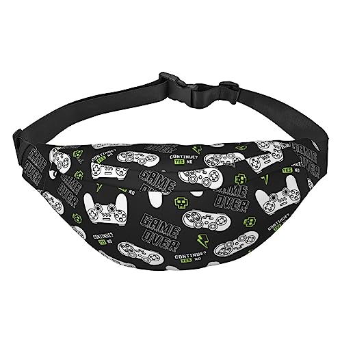Joystick Gamepad Game Controller Fanny Pack Sling Bag Adjustable Waist Bag Crossbody Sling Backpack For Men Women Travel Hiking Cycling Running