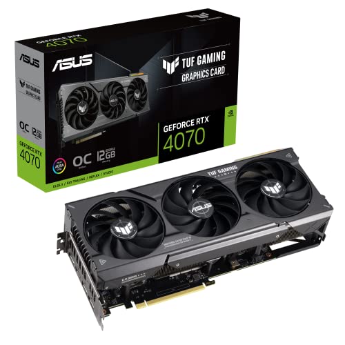 ASUS TUF Gaming NVIDIA GeForce RTX 4070 OC Edition Gaming Graphics Card (PCIe 4.0, 12GB GDDR6X, HDMI 2.1, DisplayPort 1.4a)