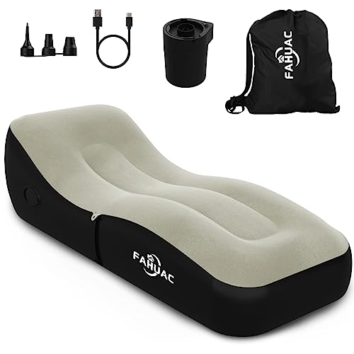 Portable Auto Inflatable Lounger Couch Bed for Outdoor Camping, Picnics, Hiking, Beach, Home, Travel and Indoor Use