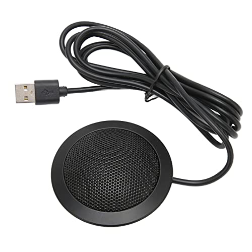 ASHATA USB Conference Microphone,360 Degree Omnidirectional Condenser PC Microphones,Noise Reduction Conference Mic with Nonslip Base,for Conference,Negotiation,Chatting