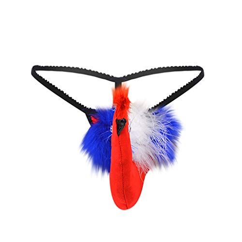 melupa Men's Sexy Thong Novelty Underwear Panties Briefs Funny G-String T-Back Husband Boyfriend Valentine's Day Lingerie Gifts, Red, One Size