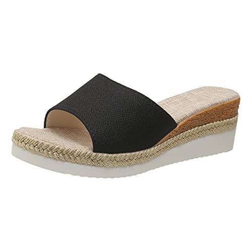 Sandals Sale Women Neutral Wedge Sandals for Women Sandals Women Slip on Womens Open Toe Wedges Women's Extra Wide Width Sandals Comfort Walking Sandals Beach Sandals for Women Dressy