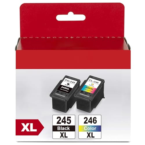 WEKVA Compatible Ink Cartridge Replacement for Canon 245XL/Black and The 246XL/Color Work for Canon Pixma MX490 MX492 MG2522 MG3022 MG2520 TS3122 TS3300 TS3322 TR4522 Printer (1 Black,1 Color,2 Pack)