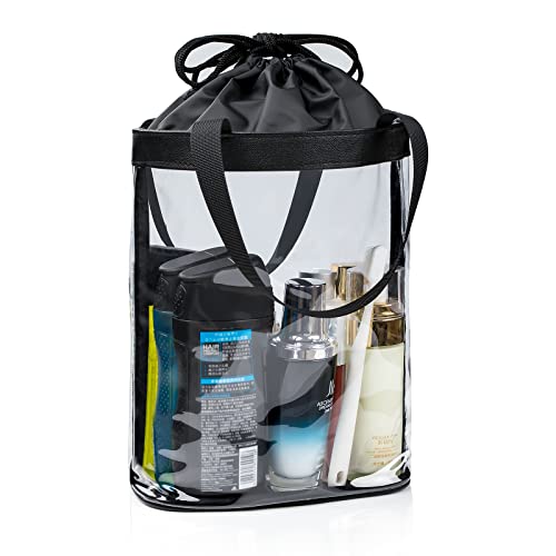 Clear Toiletry Bag, Travel Toiletry Bag for Women, TSA Approved Toiletry Bag, Waterproof Clear Makeup Bag Cosmetic Pouch, Transparent Makeup Organizer, Carry on Airport Airline Compliant