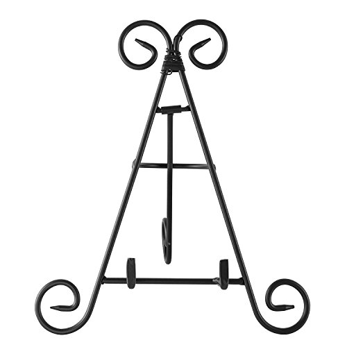 9' Black Iron Tall Adjustable Display Stand Curve Design for Home Decoration, Photo Picture Albums, Arts & Crafts Showcase, Fine China Plates