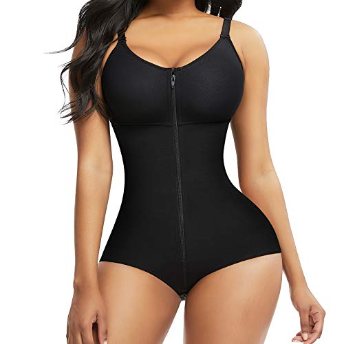 FeelinGirl Fajas Colombianas Shapewear for Women Tummy Control Seamless Firm Control Body Shaper Black S
