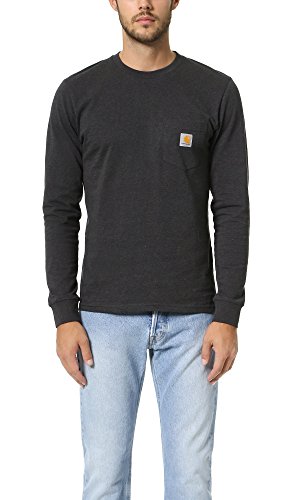 Carhartt Men's Loose Fit Heavyweight Long-Sleeve Pocket T-Shirt, Black, TLL-XL