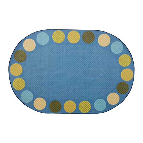 Carpets for Kids Pixel Perfect 64808 Calming Colors Open Seating Classroom Rug 8ft x 12ft Oval Light Blue