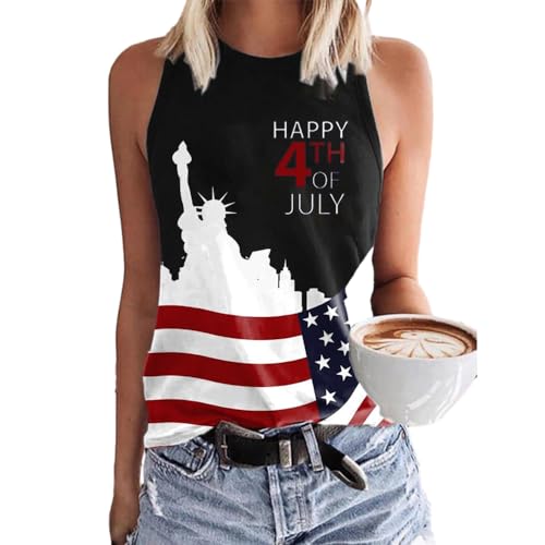 Happy 4th of July Tank Top Statue of Liberty T Shirt Red White Blue Star Stripe T Shirts Independence Day Shirt Happy 4th of July America T-Shirt Happy 4th of July Shirt Patriotic