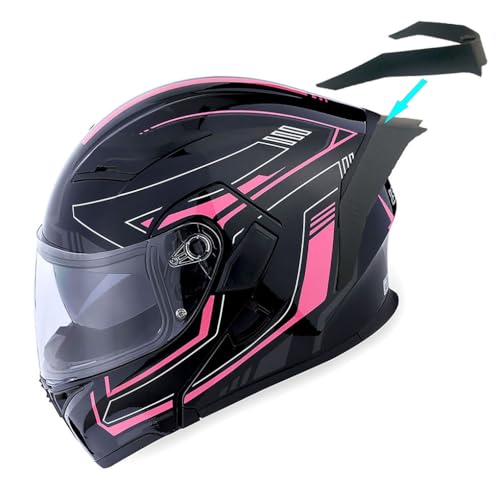 1Storm Motorcycle Modular Full Face Helmet Flip up Dual Visor Sun Shield: HB89 Arrow Pink