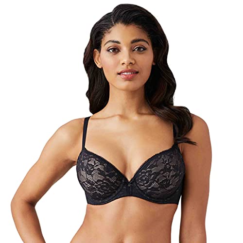Wacoal Women's Lace Finesse T-Shirt Bra, Black/Toast, 36D