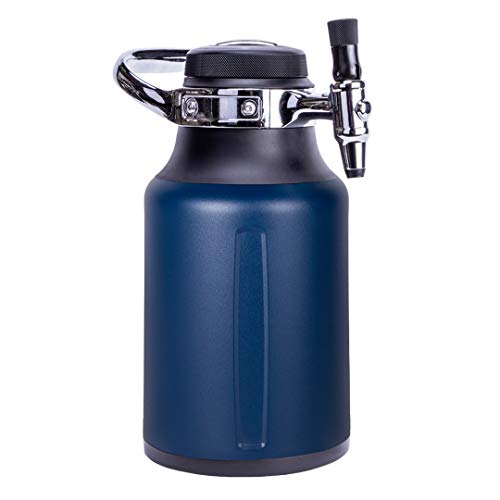 GrowlerWerks uKeg Go Carbonated Growler and Craft Beverage Dispenser for Beer, Soda, Cider, Kombucha and Cocktails, Amazing Gift for Beer Lovers, 64 oz, Midnight