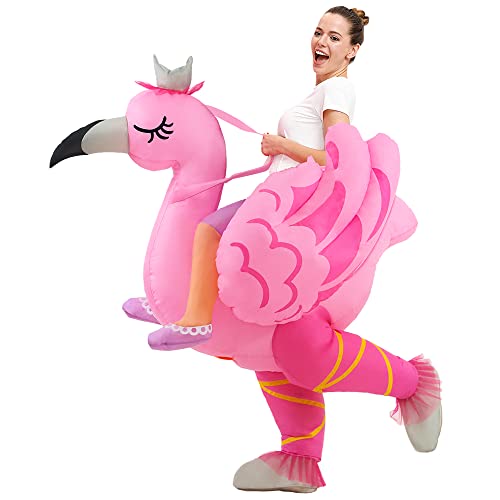 KOOY Inflatable Flamingo Costume Adult,Halloween Costume Women Adult,Inflatable Costume For Adult Funny Halloween Costumes,Blow Up Costume,Christmas Costume