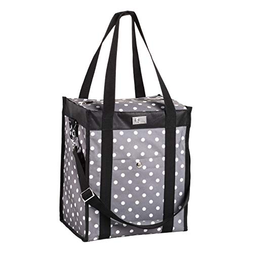 Pursetti Utility Tote Bag (North-South Style) - Perfect as Commuter Bag with Exterior & Interior Pockets for Working Women, Teachers, Nurses and More (Pop Lights)