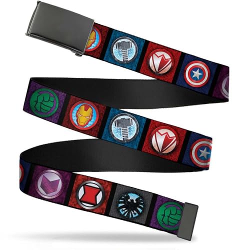 Buckle-Down mens Buckle-down Web Avengers 1.25' Belt, Multicolor, 1.25 Wide - Fits up to 42 Pant Size US