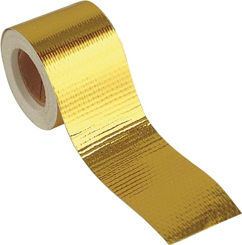 DESIGN ENGINEERING INC. Reflect-A-GOLD High-Temperature Heat Reflective Adhesive Backed Roll (2' x 15') - Insulation Tape Wrap For Engine Covers & More