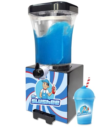 Mr Slushee Home-use Slushie Machine, New and Improved Countertop Slushy Maker for Kitchen, 34 fl oz, Ice Cold Frozen Slush Drink, Slushy Cup, Turns Your Favorite Sodas into Slushies.