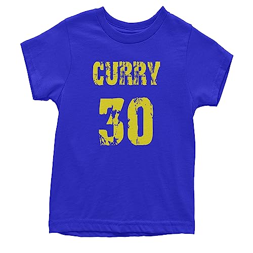 Expression Tees Youth Curry #30 T-Shirt Small Royal Blue