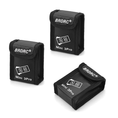 O'woda Mini 4 Pro/Mini 3 Pro/Mini 3 Battery Safety Bag - 3 Pack Fireproof, Explosion-Proof Lipo Battery Storage Case, Small
