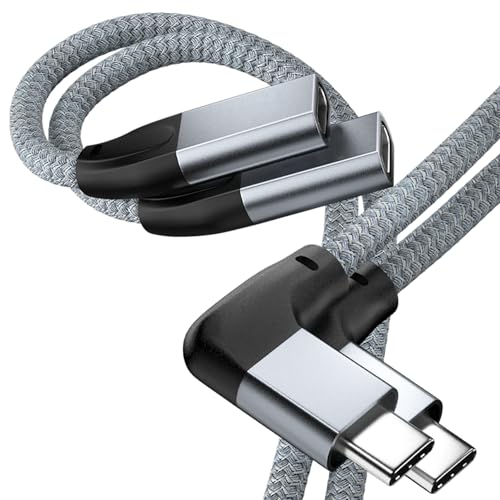 Right Angle USB C Extension Cable 1.6FT 2-Pack,UseBean USB-C 3.1 Gen2 10Gbps Male to Female 4K Video Cord,Compatible for iPhone 12 Pro Mini Max,MacBook Pro/Air,iPad Pro 2018 2020,Surface Go,DJI Mavic