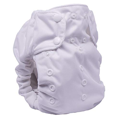 No Prep Organic Cloth Diaper – Smart Bottoms Dream Diaper 2.0 – Washable, Reusable – Natural Fiber Interior (Basic White)