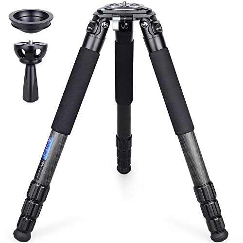 Carbon Fiber Tripod Heavy Duty Bowl Tripod ARTCISE AS90C Camera Tripod Ultra Stable Carbon Tripod Stand with 75mm Bowl and Adapter 10 Layers Carbon Fiber 40mm Leg Tube Max Load 88 Lbs/40kg