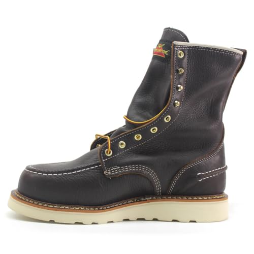 Thorogood 1957 Series 8” Waterproof Work Boots for Men - Full-Grain Leather with Moc Toe, Comfort Insole, and Slip-Resistant Wedge Outsole; EH Resistant, Briar Pitstop - 10 2E US