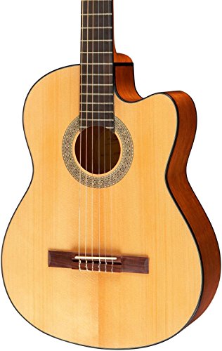 Lucero LC100CE Acoustic-Electric Cutaway Classical Guitar Natural