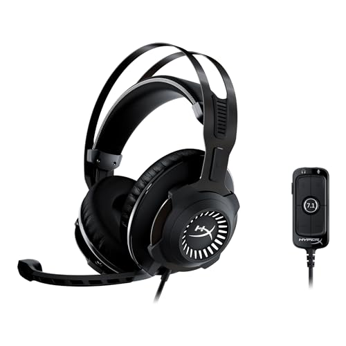 HyperX Cloud Revolver - Gaming Headset with HyperX 7.1 Surround Sound, Signature Memory Foam, Premium Leatherette, Steel Frame, Detachable Noise-Cancellation Microphone