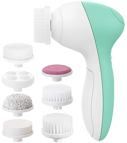 Face Scrubber | Facial Cleansing Brush Exfoliator Skin Care Beauty Products Powered Electric Wash Exfoliating Skincare Women Spin Cleanser Tools Cleaning Scrub Washer Self Care (Opal)