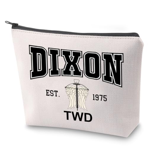 ZJXHPO Zombie Show Cosmetic Bag Dixon EST 1975 TWD Makeup Bag With Zipper TWD Movie Inspired Toiletry Bag (Dixon 1975)