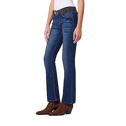 WallFlower Women's Legendary Slim Bootcut Mid-Rise Belted Insta Stretch Juniors Jeans (Standard and Plus), Alani, 1
