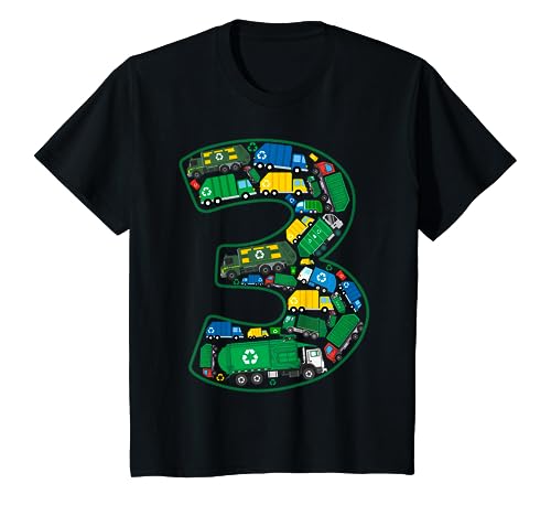 Kids Garbage Truck Boy 3rd Birthday 3 Years Old Garbage Truck Boy T-Shirt